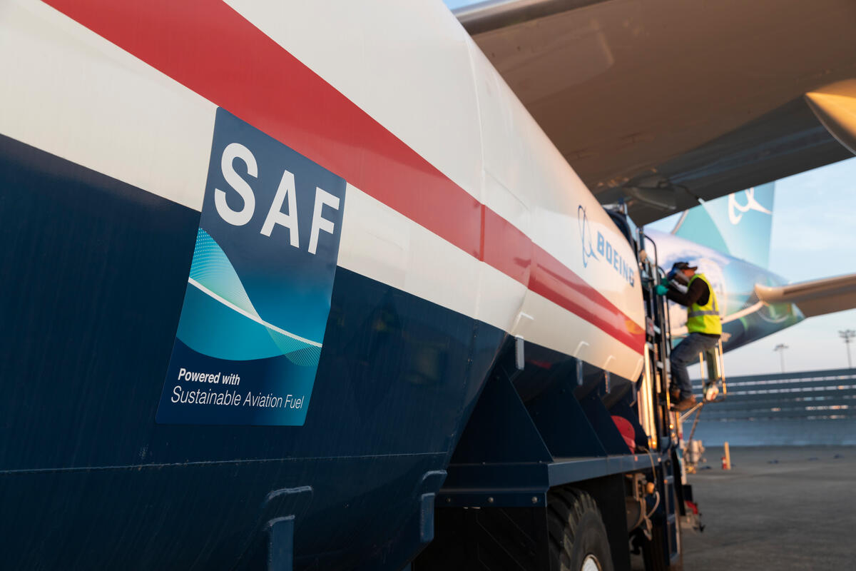 Boeing using SAF in our flight-testing airplane ecoDemonstrator (Boeing Photo)